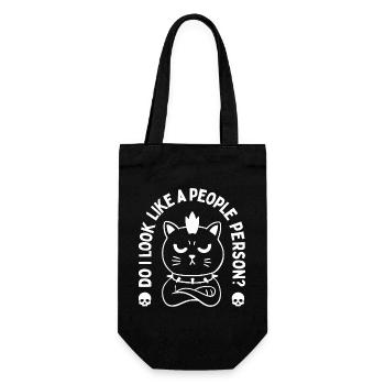 Sehe ich aus wie ein geselliger Mensch? - Geschenkbeutel für Flaschen - Schwarz - Vorne