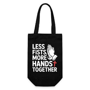 Less Fists More Hands Together Prayer - Gift Bag for Bottles - black - Front