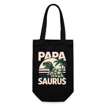 Papa Saurus Rex Dinosaur Father's Day Gift - Gift Bag for Bottles - black - Front