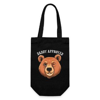 Daddy Approved Zwinker-Bär - Geschenkbeutel für Flaschen - Schwarz - Vorne