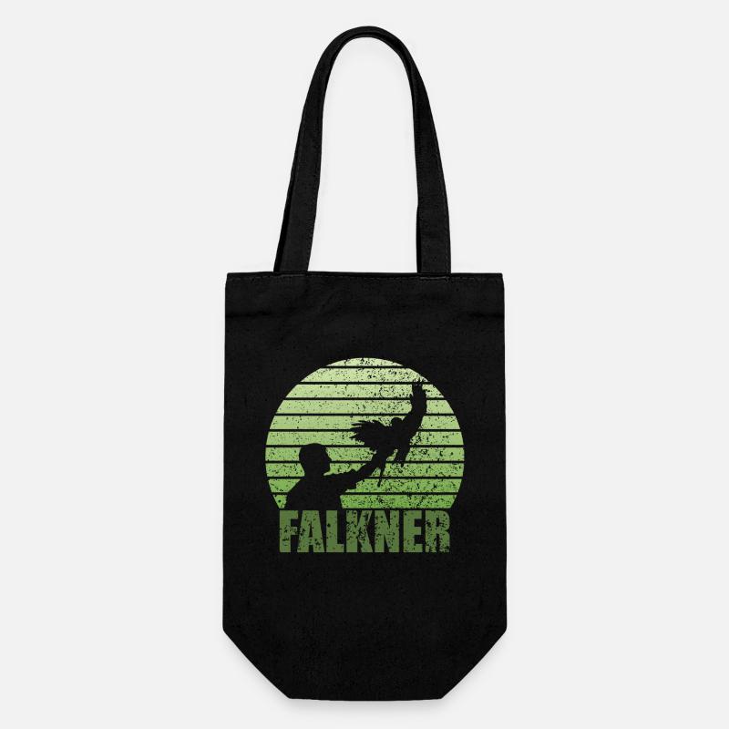 Falkner Grunge Style mit Greifvogel - Geschenkbeutel für Flaschen - Schwarz