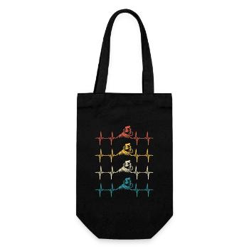 Mountain Bike Heartbeat Retro Mountain Bike - Gift Bag for Bottles - black - Front