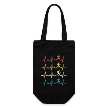 Football Retro Heartbeat footballer - Sac à bouteille - noir - Devant