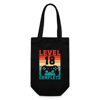 18th Birthday Level 18 Complete 18 Years Gamer - Gift Bag for Bottles - black - Front