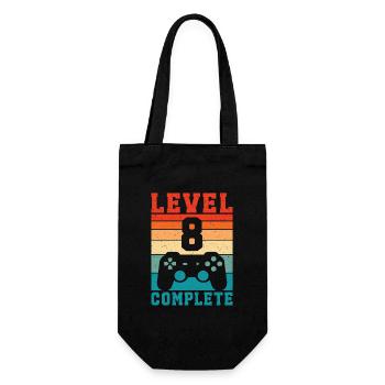 8e anniversaire Niveau 8 Joueur complet 8 ans - Sac à bouteille - noir - Devant