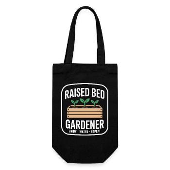 Raised Bed Gardener Grow Water Repeat - Geschenkbeutel für Flaschen - Schwarz - Vorne