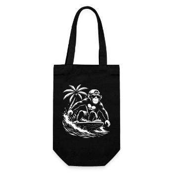 Surfing Monkey Beach Vibe - Gift Bag for Bottles - black - Front