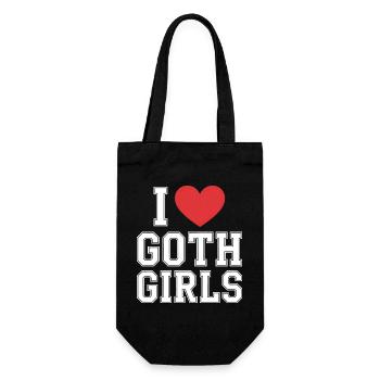 Ich liebe Goth Girls - Geschenkbeutel für Flaschen - Schwarz - Vorne