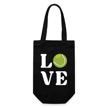 Tennis-Liebhaber - Geschenkbeutel für Flaschen - Schwarz - Vorne