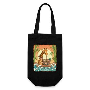Nouilles ramen girafes de kawaï - Sac à bouteille - noir - Devant