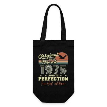 Birthday March 1975 - Gift Bag for Bottles - black - Front