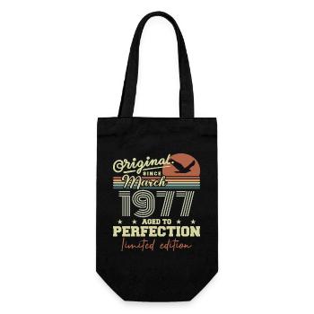 Birthday March 1977 - Gift Bag for Bottles - black - Front