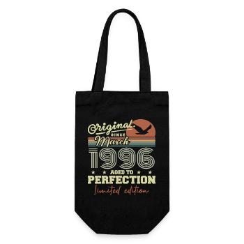 Geburtstag März 1996 - Geschenkbeutel für Flaschen - Schwarz - Vorne