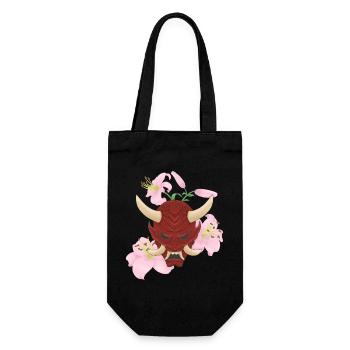 Oni x Pink Lilies - Gift Bag for Bottles - black - Front
