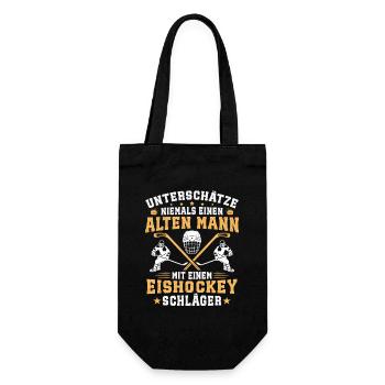 Eishockey alten mann mit einem eishockey schläger - Gift Bag for Bottles - black - Front