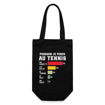 Tennis Pourquoi Je Perds Au Tennis  - Sac à bouteille - noir - Devant
