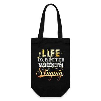 La vie est meilleure quand je chante en design musical - Sac à bouteille - noir - Devant