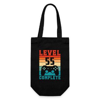 55th Birthday Level 55 Complete 55 Years Gamer - Gift Bag for Bottles - black - Front