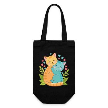 Câlins de chatons - Sac à bouteille - noir - Devant