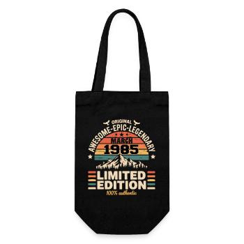 Vintage-Jubiläum März 1985 März 1985 - Geschenkbeutel für Flaschen - Schwarz - Vorne