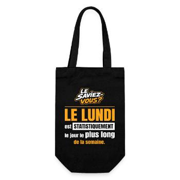 Le lundi est statistiquement le jour le plus long - Sac à bouteille - noir - Devant