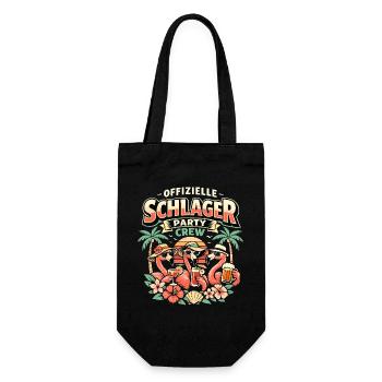 Schlager Party Crew Flamingo Offiziell - Geschenkbeutel für Flaschen - Schwarz - Vorne