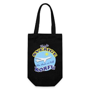 Travel to Corfu with airplane motifs - Gift Bag for Bottles - black - Front
