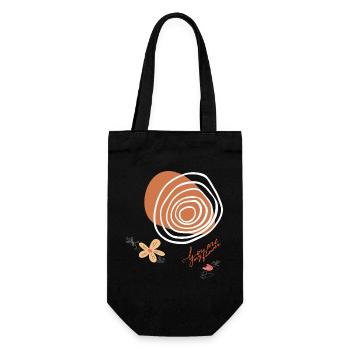 Flowers and Circles - Gift Bag for Bottles - black - Front