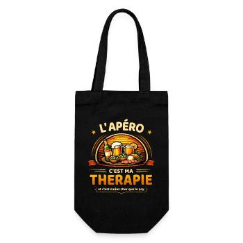 L’apéro c’est ma thérapie humour apéritif - Sac à bouteille - noir - Devant