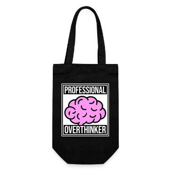 Professional Overthinker Funny Brooding Anxiety Logo - Gift Bag for Bottles - black - Front