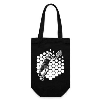 Geschenkidee für einen Tennis mit Tennis - Geschenkbeutel für Flaschen - Schwarz - Vorne