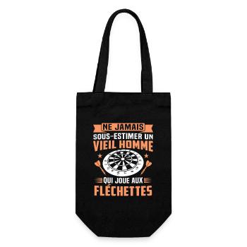 un vieil homme qui joue aux fléchettes - Sac à bouteille - noir - Devant