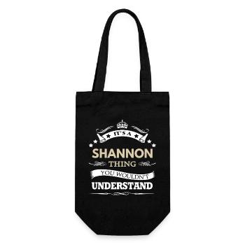 Es ist ein Shannon Thing Nachnamengeschenk - Geschenkbeutel für Flaschen - Schwarz - Vorne
