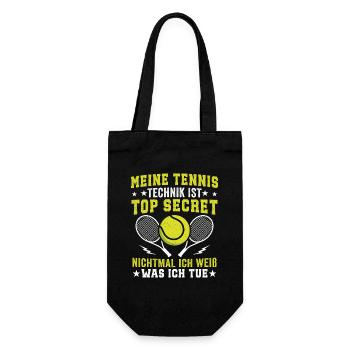 Meine Tennis Technik Is Top Secret  - Geschenkbeutel für Flaschen - Schwarz - Vorne