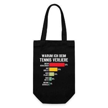 warum ich beim tennis verliere  - Geschenkbeutel für Flaschen - Schwarz - Vorne
