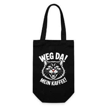 Weg da Mein Kaffee Katze - Geschenkbeutel für Flaschen - Schwarz - Vorne