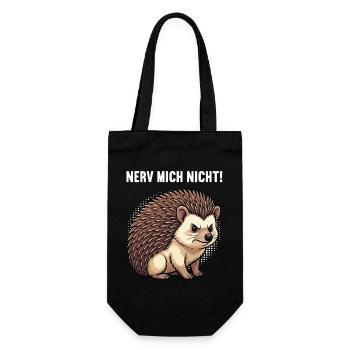 Nerv Mich Nicht Igel Igelliebhaber Igelfan Stachel - Geschenkbeutel für Flaschen - Schwarz - Vorne