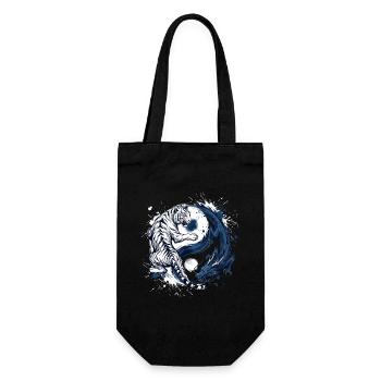 Drache Tiger Yin Yang - Geschenkbeutel für Flaschen - Schwarz - Vorne