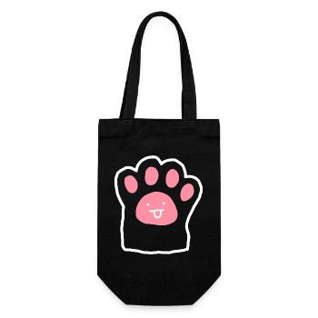 Pink Cute Cat Paw Doodle - Gift Bag for Bottles - black - Front