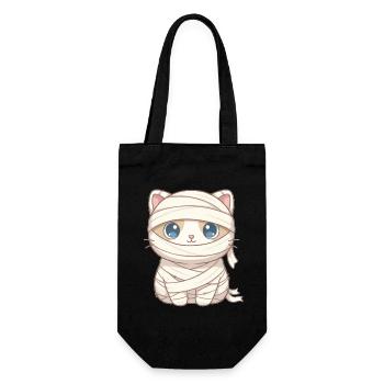 Cat as mummy on Halloween - Gift Bag for Bottles - black - Front