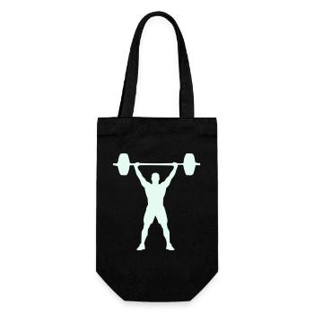Silhouette puissante en haltérophilie - Sac à bouteille - noir - Devant