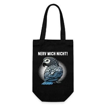 Nerv Mich Nicht Graupapagei Graupapageie Papagei - Geschenkbeutel für Flaschen - Schwarz - Vorne