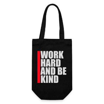 Work Hard And Be Kind Inspirierend Fleiß Güte Logo - Geschenkbeutel für Flaschen - Schwarz - Vorne