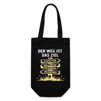 Der Weg ist das Ziel Naturpfad Wegweiser - Geschenkbeutel für Flaschen - Schwarz - Vorne