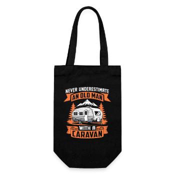 never underestimate an old man with a caravan - Gift Bag for Bottles - black - Front