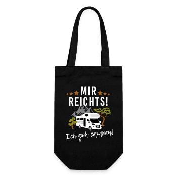 Mir reichts! Ich geh campen! Wohnwagen Camping - Geschenkbeutel für Flaschen - Schwarz - Vorne
