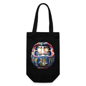 Bunter Daruma mit Blumenmuster Origami Daruma - Geschenkbeutel für Flaschen - Schwarz - Vorne