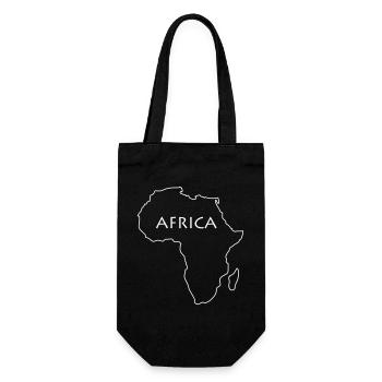 Africa Line Map in Black and White - Gift Bag for Bottles - black - Front