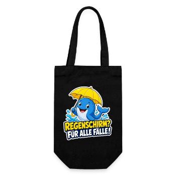 Wal mit Regenschirm für alle Fälle Regen Humor - Geschenkbeutel für Flaschen - Schwarz - Vorne