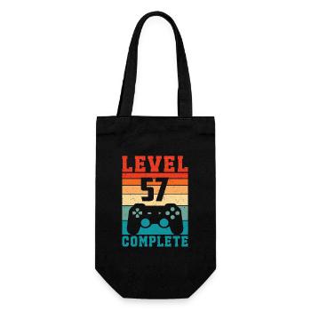 57th Birthday Level 57 Complete 57 Years Gamer - Gift Bag for Bottles - black - Front